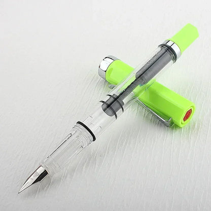 3059 Piston Fountain Pen – High-Quality Transparent Resin with EF/F Nib (0.38/0.5mm) for Business & Gift
