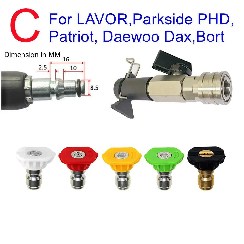 High-Pressure Washer Ball Valve Kit - 1/4" Quick Connector for Karcher, Lavor, Stihl & Nilfisk Hoses