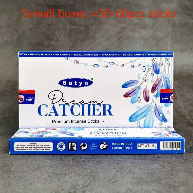 5BOX NAG Champa Indian Incense Set – Satya Handmade Sticks with 6 Aromatic Scents for Home & Meditation
