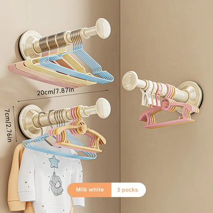 Suction Cup Clothes Hanger — Multi-Function Wall-Mounted Storage Rack for Household & Balcony Organization