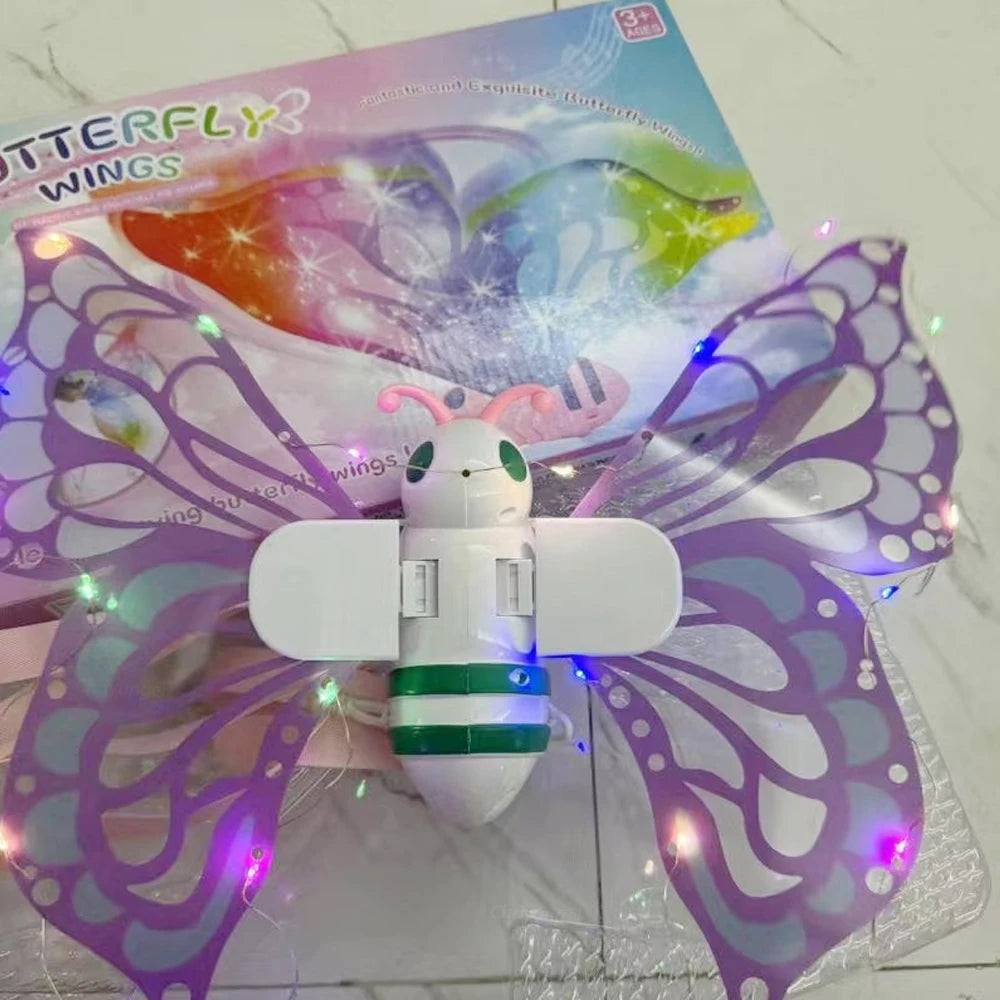 Electric Butterfly Fairy Wings with Lights — Moving Elf Angel Wings for Kids Cosplay & Dress Up