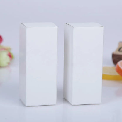 50pcs White & Black Kraft Paper Tube Boxes – Blank Cardboard Packaging for Essential Oils & Cosmetics