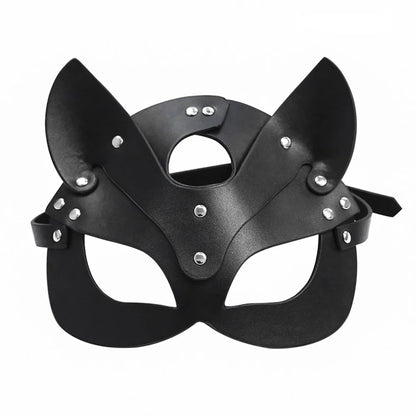 Elevate Your Masquerade: Women's Sexy Fox Cosplay Mask - Half Eyes, Faux Leather Design for Halloween Party, Erotic Masquerade, Adult Sex Toys Accessories