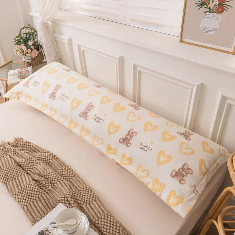 Skin-Friendly Couple Pillowcase – Cozy Polyester Hugging Pillow Cover, Large 120/150/180cm