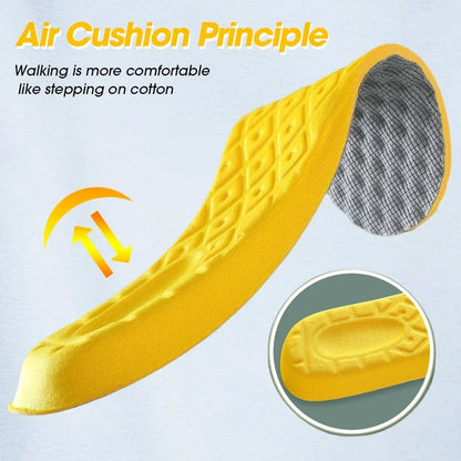4PCS Soft Latex Memory Foam Insoles – Breathable Orthopedic Shoe Inserts for Men & Women Sports Running Foot Support Cushion Pads