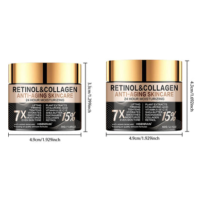 HISENRAIN Retinol Collagen Face Cream - Anti-Aging Moisturizer for Fine Lines, Wrinkles & Firm Skin