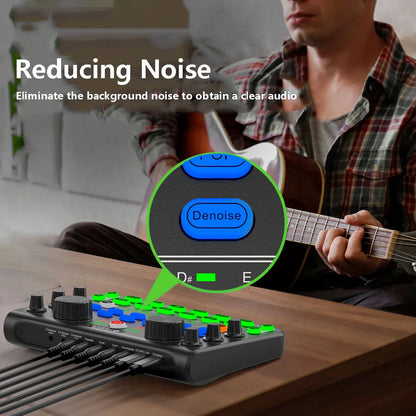 X60 Voice Changer Sound Card – Sound Mixer Board with Multiple Effects for Live Streaming & Music Recording
