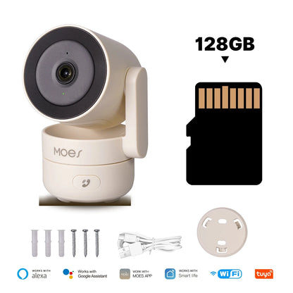 MOESTuya 4MP HD WiFi Indoor Pan & Tilt Smart Security Camera – Motion & Sound Detection, Infrared Night Vision, Panoramic Patrol Monitor