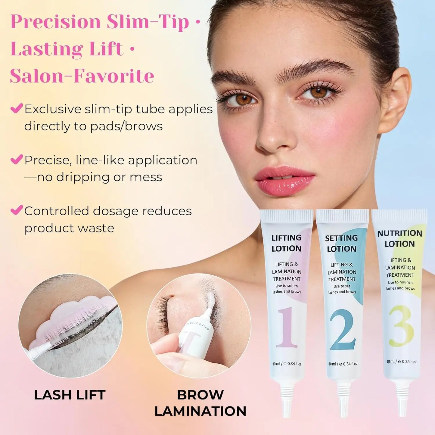 Lomansa Lash Lift Kit - Eyelash Perm & Eyebrow Lamination Set with Step 1#2#3#4 Lifting Lotion Tools