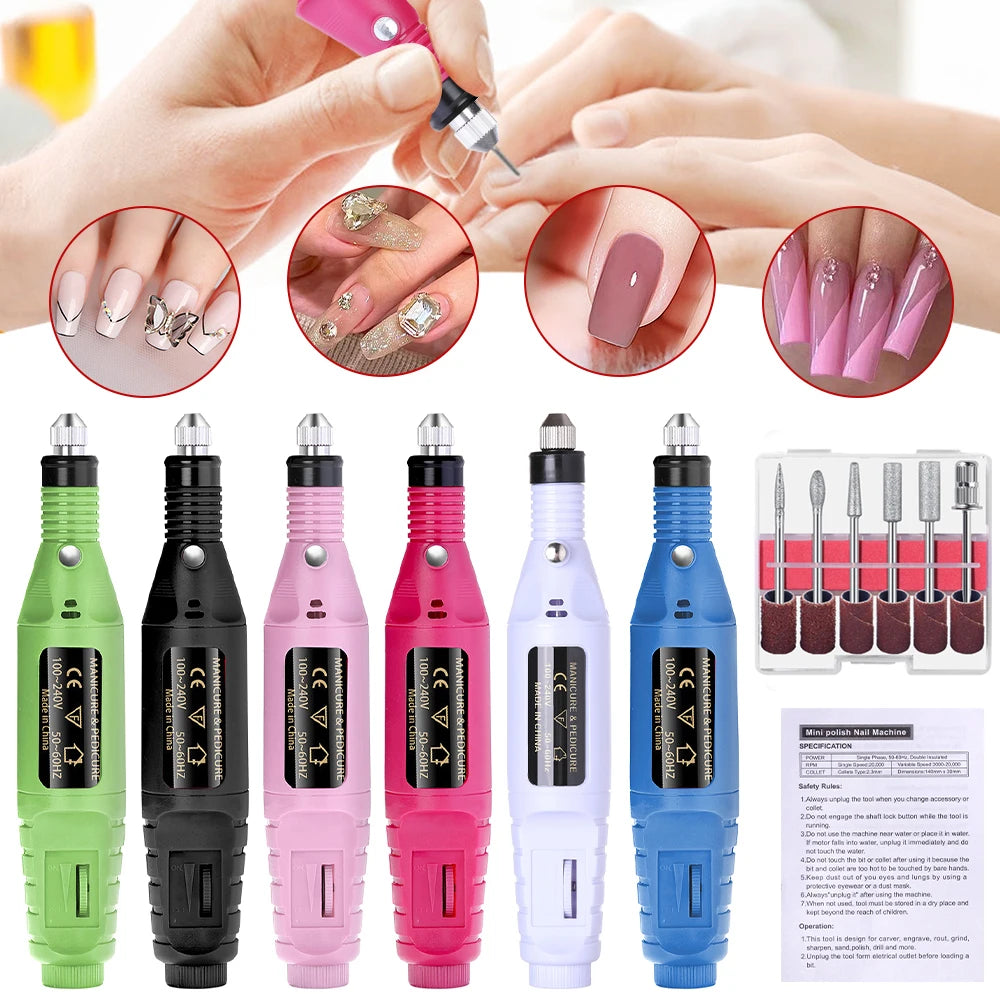 LULAA Electric Nail Drill Machine Set - Strong Function Sander for Gel Polish Removal and Manicure