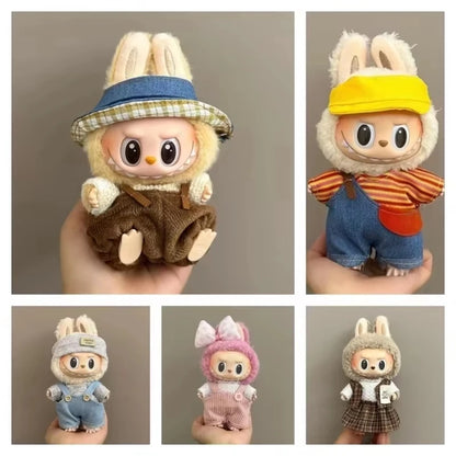 Labubu Doll Clothes Set for V1/V2 — Strap Pants & Cute Skirt Overalls with Accessories, Toy Gift for Kids