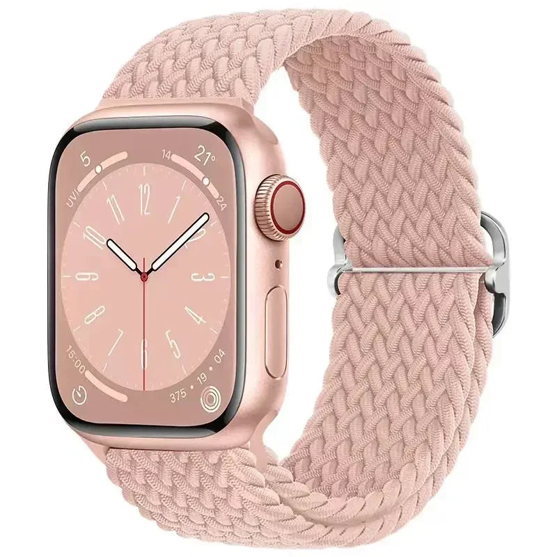Braided Nylon Apple Watch Band – Adjustable Sport Strap Compatible with Ultra 2, Series 10/9/8/7/6/SE (40–49mm) Wrist Bracelet