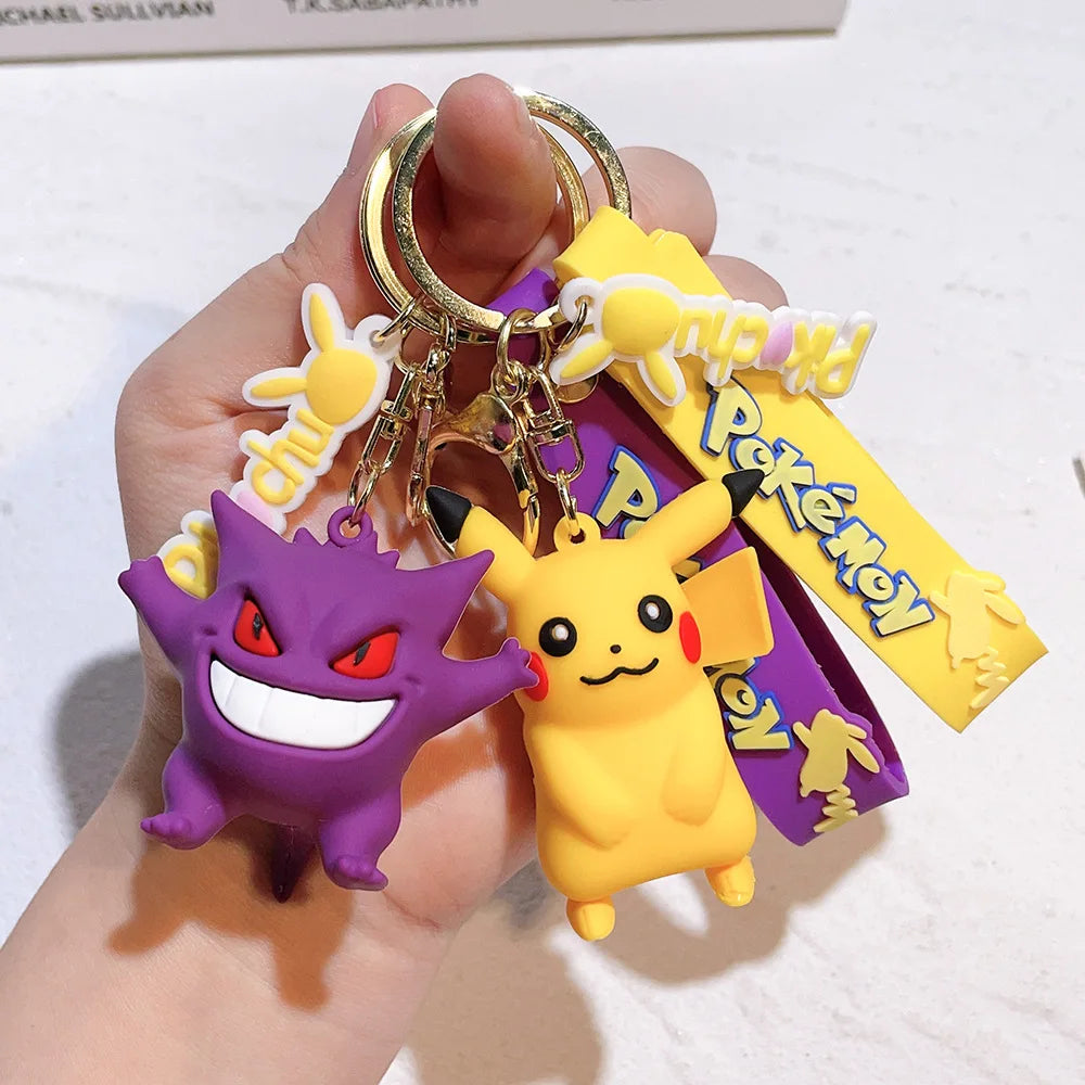Pokemon Pikachu Keychain Anime Cartoon Figure Toy Pendant – Charmander Psyduck Bag & Car Key Ring Kid Gift