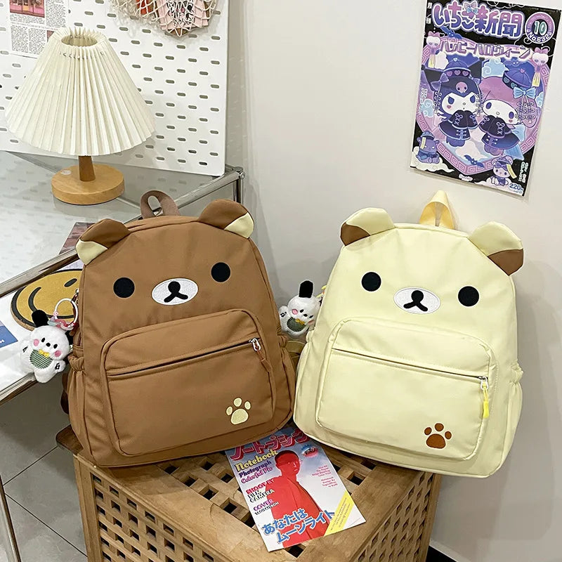 Rilakkuma Anime Backpack — Cute Relax Bear School Bag for Women, Girls & Boys, Outdoor Travel Rucksack Gift