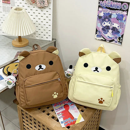 Rilakkuma Anime Backpack — Cute Relax Bear School Bag for Women, Girls & Boys, Outdoor Travel Rucksack Gift