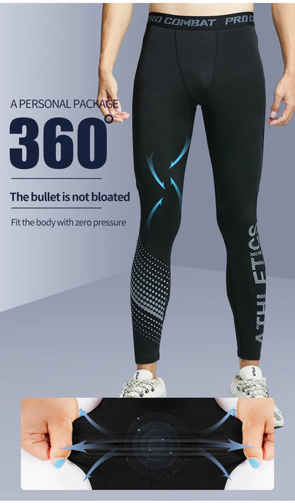 Men’s 2-Piece Sports Set — Tight Cycling & Fitness Shorts, Quick-Dry, High-Elasticity Running & Training Compression Pants