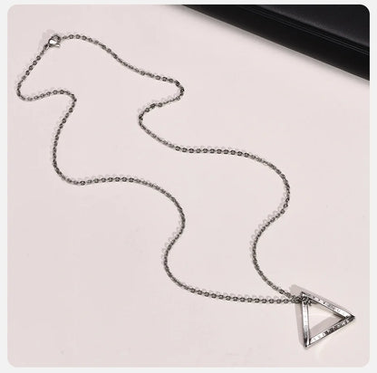 Vnox Norse Viking Pendant Necklace – Twisted Stainless Steel Mobius Triangle, Vegvisir & Valknut Geometric Charm