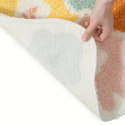 40x60cm Cute Flower Bathroom Rug – Machine Washable, Soft Absorbent Non-Slip Floor Mat