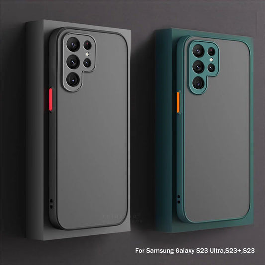 Armor Matte Shockproof Phone Case - Hard Bumper Protective Cover for Samsung Galaxy S24 S23 S22 S21 Ultra Plus A54 A53 A52 A32 A14 A13 A12