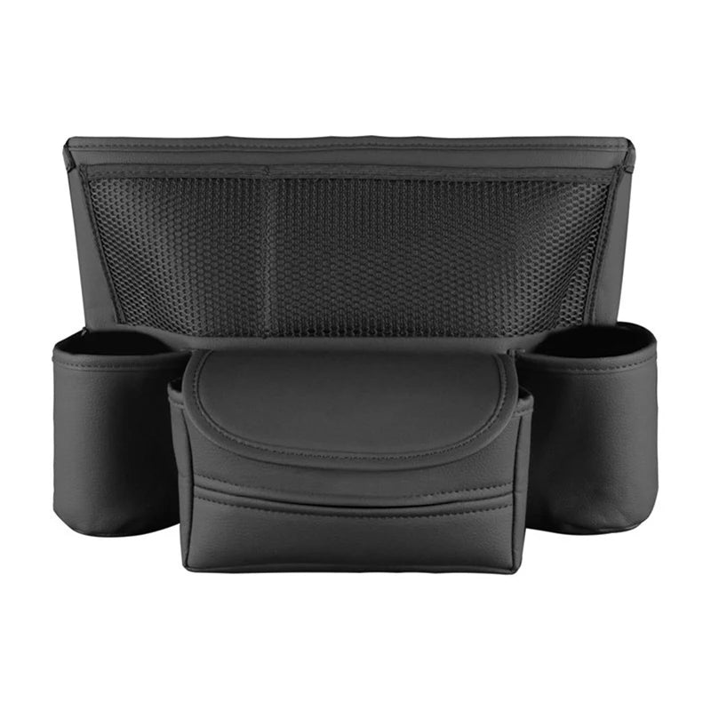 Car Seat Middle Storage Bag – PU Leather Auto Armrest Handbag Holder with Water Cup, Phone & Tissue Pockets, Universal Seat Hanger