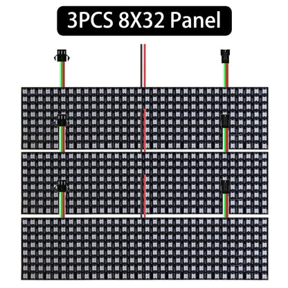 WS2812B RGB LED Pixel Matrix Panel - Individually Addressable Flexible 8×8, 16×16 or 8×32 LED Screen, DC 5V