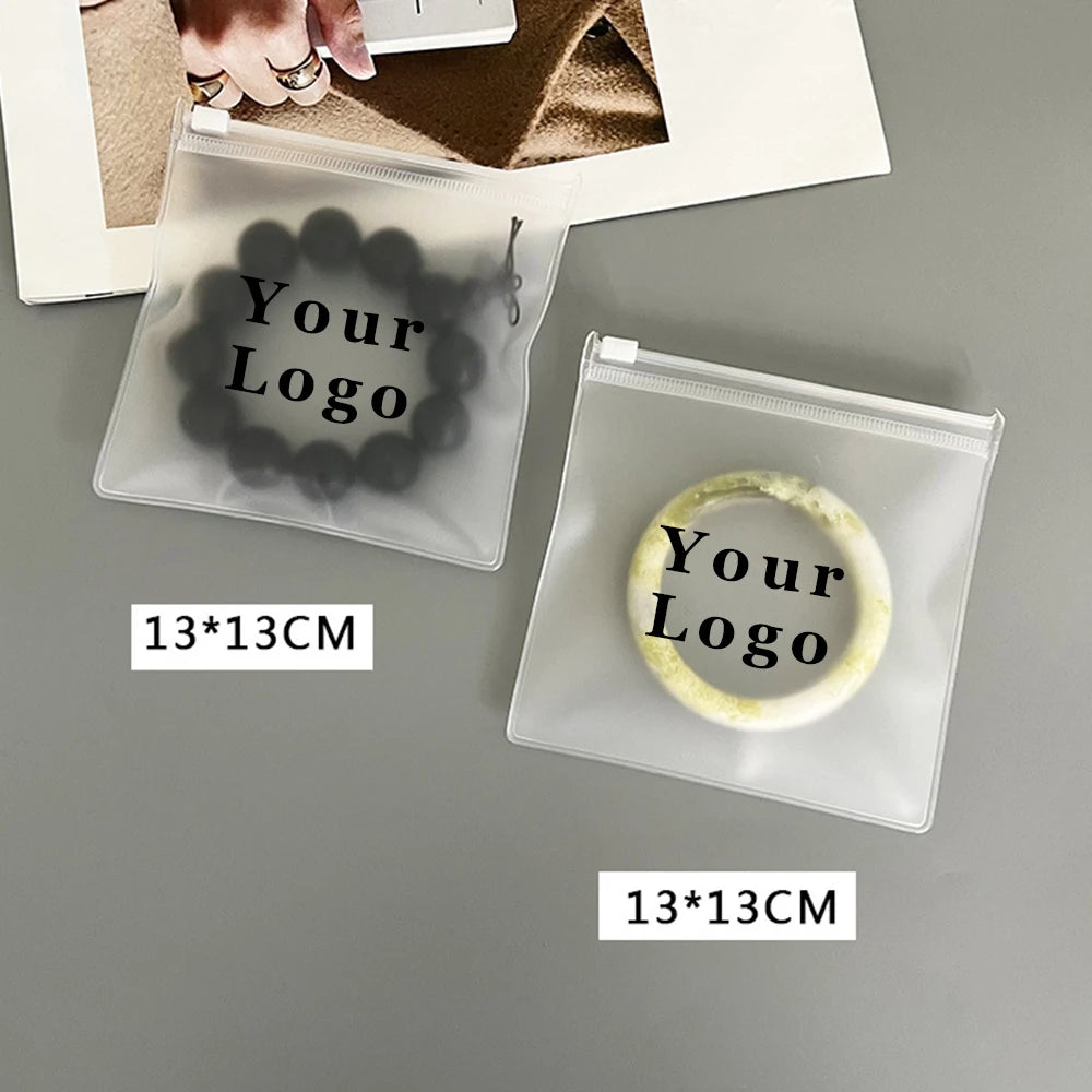 Personalized Transparent EVA Jewelry Zipper Bag – Frosted Plastic Storage Pouch for Ring, Earring, Necklace & Bracelet Packaging