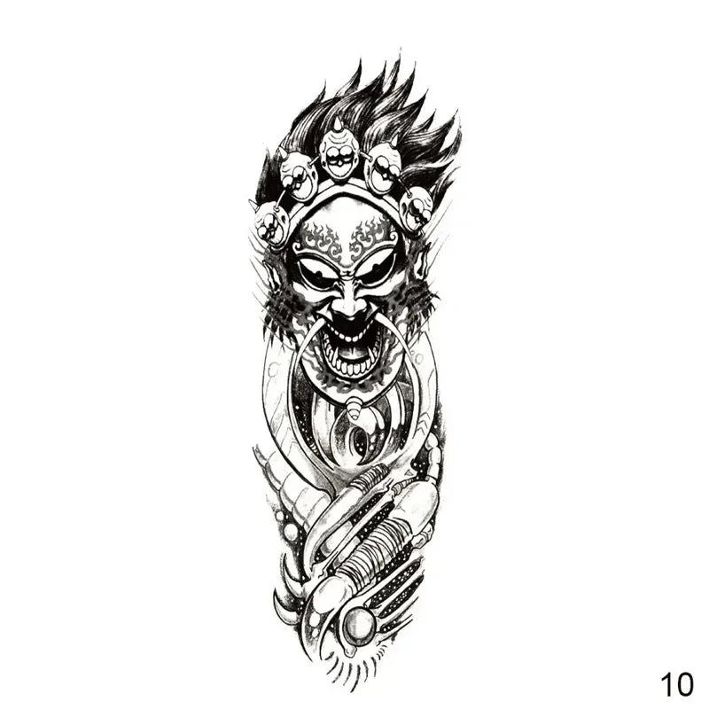 16 Designs Full Arm Temporary Tattoo Sleeves - Waterproof Body Art Stickers for Men & Women Fashion Style