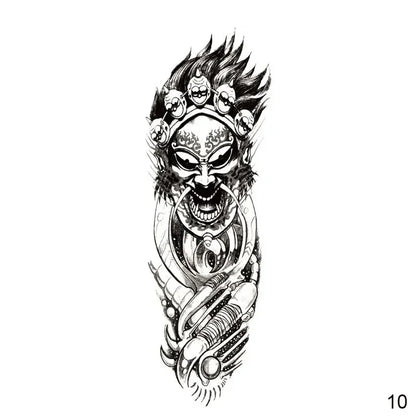 16 Designs Full Arm Temporary Tattoo Sleeves - Waterproof Body Art Stickers for Men & Women Fashion Style