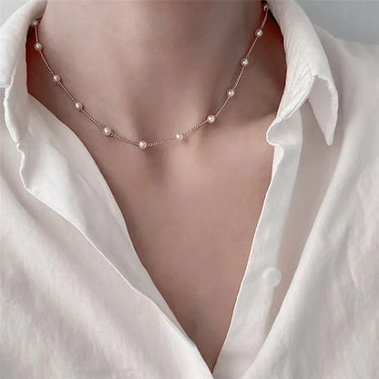 Women’s Gothic Pearl Beaded Lace Necklace – Gold Pendant Collar Jewelry Accessory for Girls