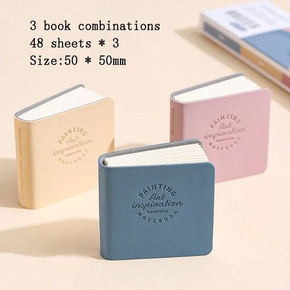 3Pcs Mini Square Watercolor Sketchbook Set – Thick Paper Drawing & Painting Books for Art & Relaxation