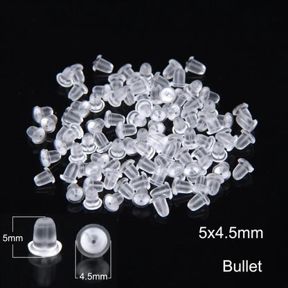 50–2000PCS Soft Silicone Earring Back Stoppers – Clear Rubber Stud Earring Safety Backs, DIY Jewelry Findings Accessories for Secure Fit