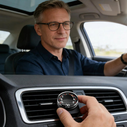 Mini Car Thermometer - Battery-Free Dashboard Temperature Gauge with Easy Stick Mount for Car Interiors