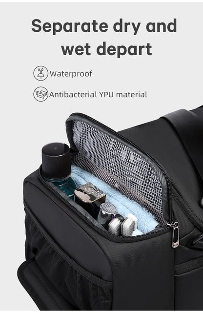 BANGE Waterproof Sports Gym Bag for Men - Fitness Training & Outdoor Dry Wet Separation Travel Bag