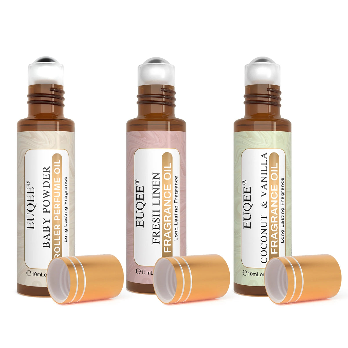 EUQEE 10ml Women's Roller Fragrance Oil - Coconut, Vanilla & Floral Aroma Scent Oil