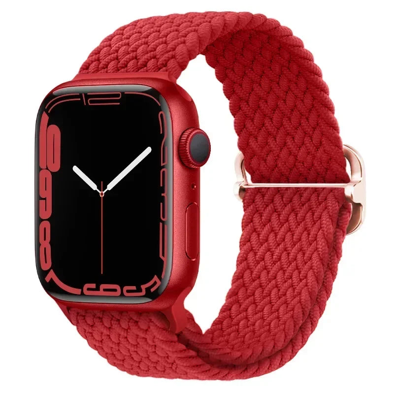 Braided Nylon Apple Watch Band – Adjustable Sport Strap Compatible with Ultra 2, Series 10/9/8/7/6/SE (40–49mm) Wrist Bracelet