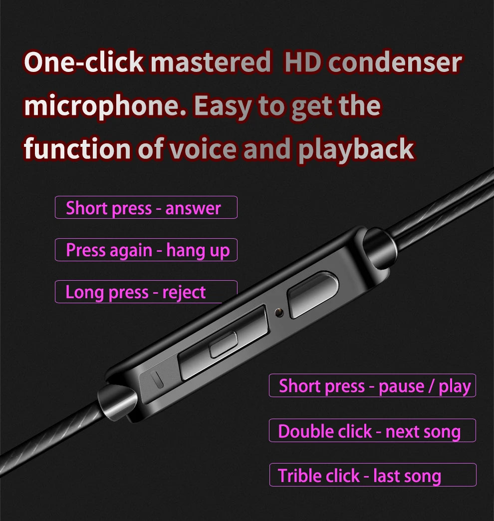QKZ AK6 In-Ear Earphones - 6 Dynamic Drivers, Stereo Headphones with Mic, Sports HIFI Subwoofer Monitor Earbuds