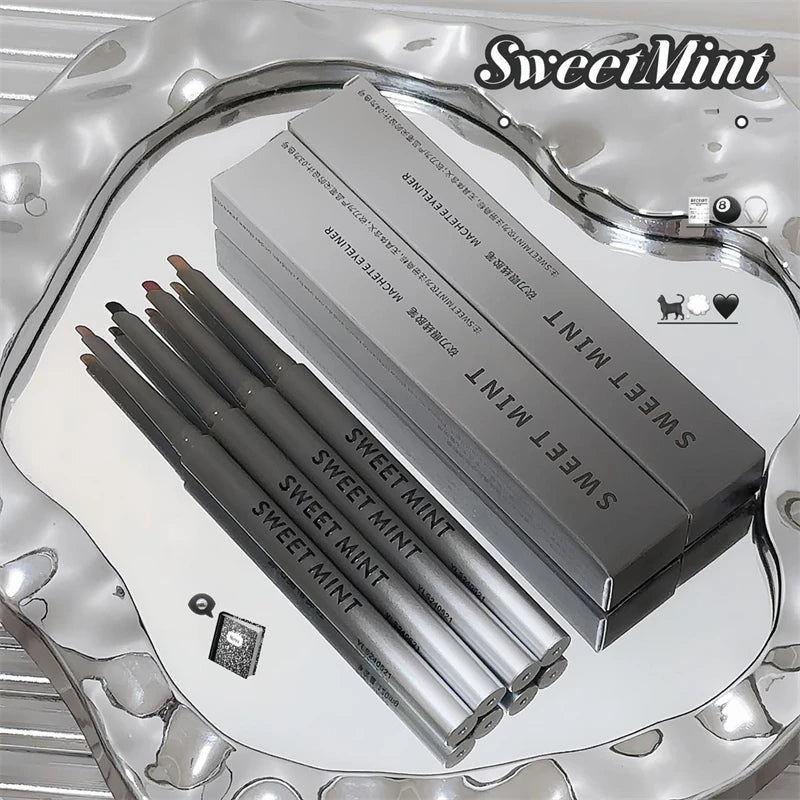 Silky Long-Lasting Waterproof Eyeliner Pencil – Natural Matte Wine Red Eye Makeup Pen