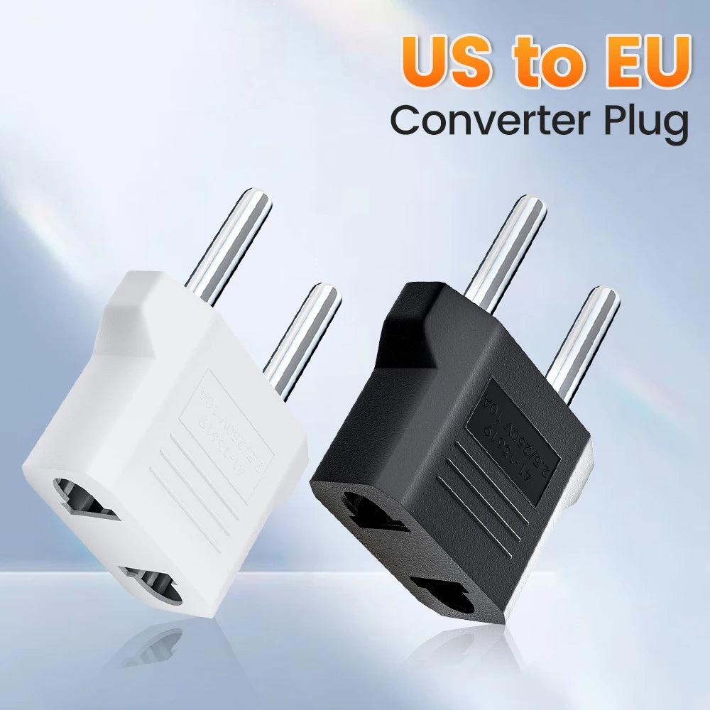 US to EU Plug Adapter - Universal Travel Power Converter for American, China & Korea Plugs 4.0/4.8mm