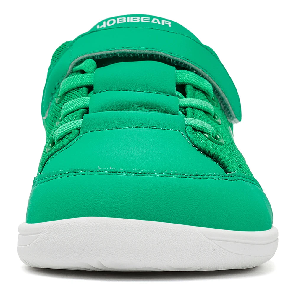 HOBIBEAR Kids Barefoot Shoes – Wide Toe Minimalist Sneakers for Boys & Girls, Lightweight Hook Loop, Mesh & Artificial Leather