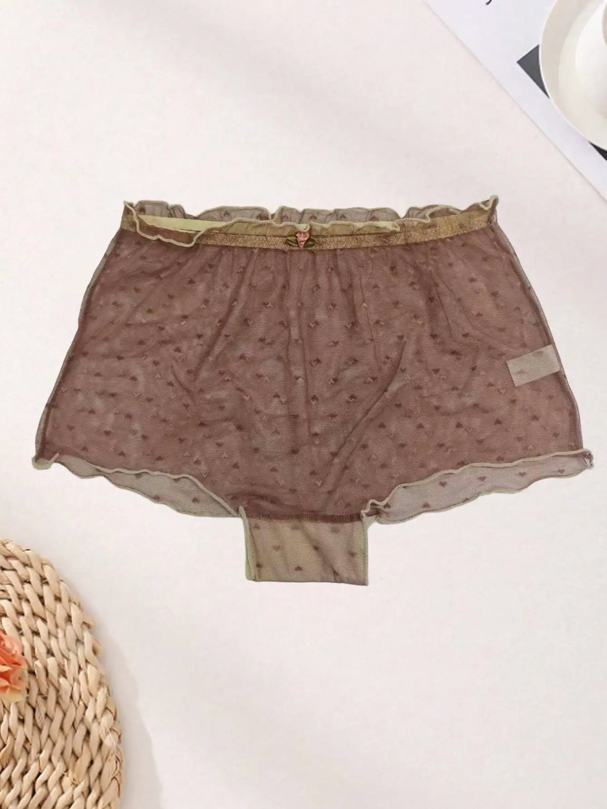Women’s Mesh Heart Briefs - 3-Piece Mid-Waist Lightweight Soft & Comfortable Panties