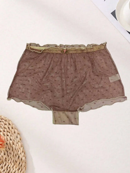 Women’s Mesh Heart Briefs - 3-Piece Mid-Waist Lightweight Soft & Comfortable Panties