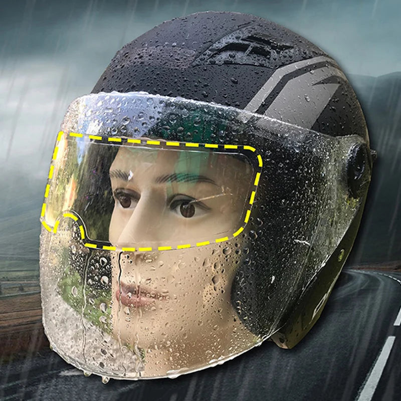 4PCS Universal Motorcycle Helmet Anti-Fog & Rainproof Film - Clear Coating Sticker for Helmet Accessories