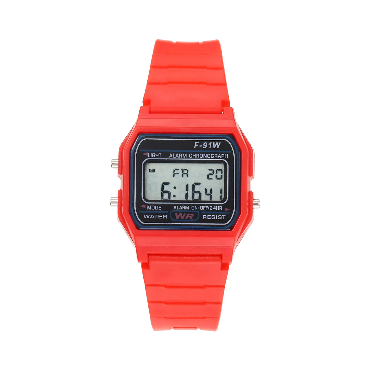 Multifunctional Digital Sports Watch for Kids and Women - F-91W Style LED Backlight Alarm Watch with Rubber Strap, Student Gift