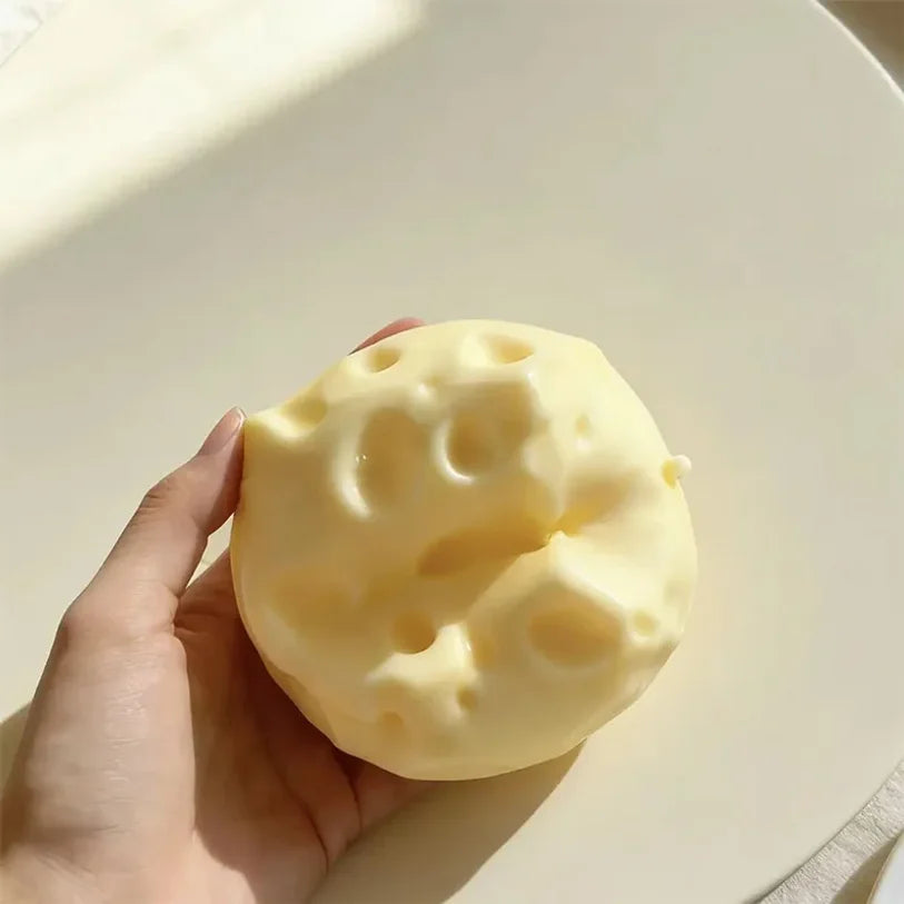 Giant Cheese Squishy Toy - Soft Slow-Rebound Stress Relief Fidget Ball