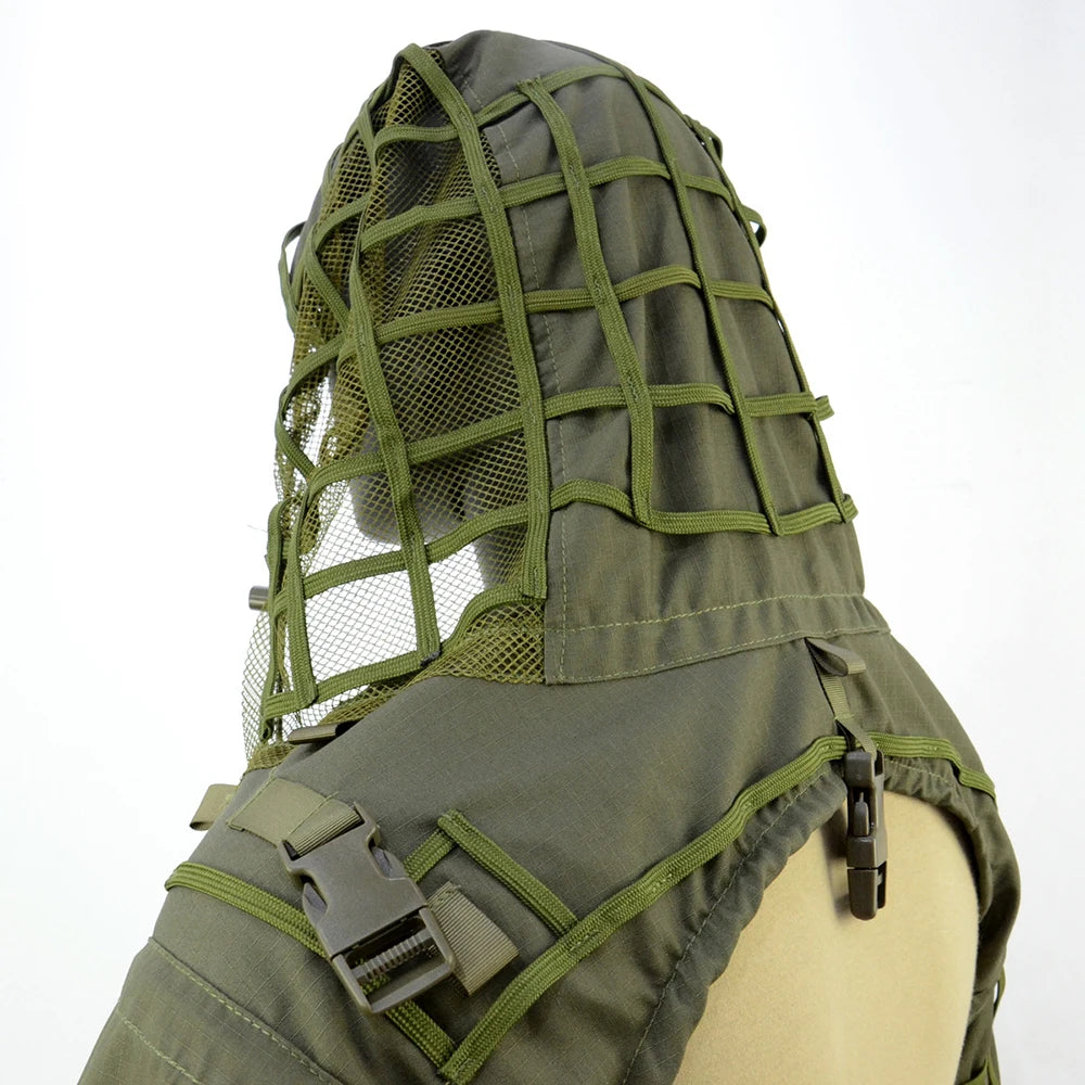 Ghillie Suit Set | Camouflage Hunting Poncho, Base, Cape & Sniper Viper Hood for Airsoft & Paintball