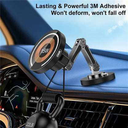 Magnetic Wireless Car Charger Stand – Fast Charging Mount & Phone Holder for MagSafe iPhone 15/14/13/12 Series