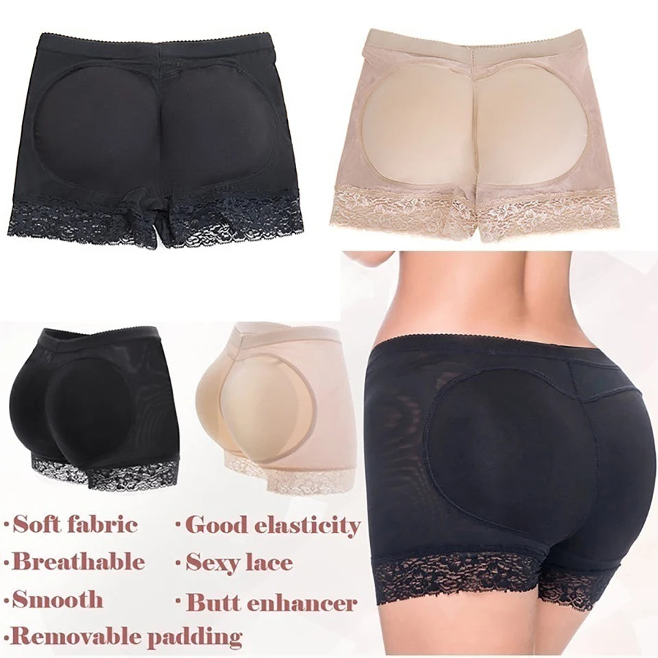 Women’s Padded Seamless Underwear – Fake Buttock Body Shaper Panties, High Waist Hip Enhancer & Tummy Control Shorts
