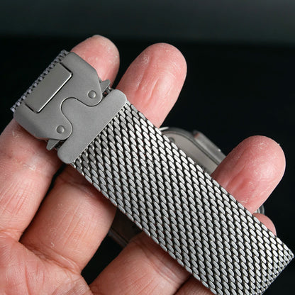 Titanium Band for Apple Watch Ultra 2 (49mm) – Milanese Loop Strap for Series 10/9/8/7/6/5 with Secure Parachute Buckle