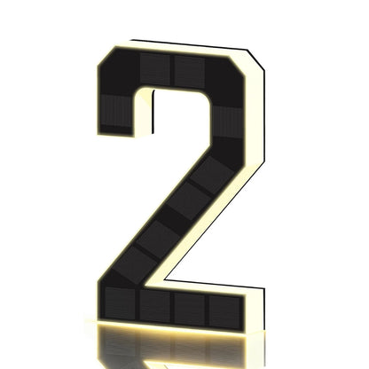 LED Solar House Numbers - IP65 Waterproof Personalized Illuminated Outdoor Address Sign for Home, Hotel & Bar 23/17/12CM