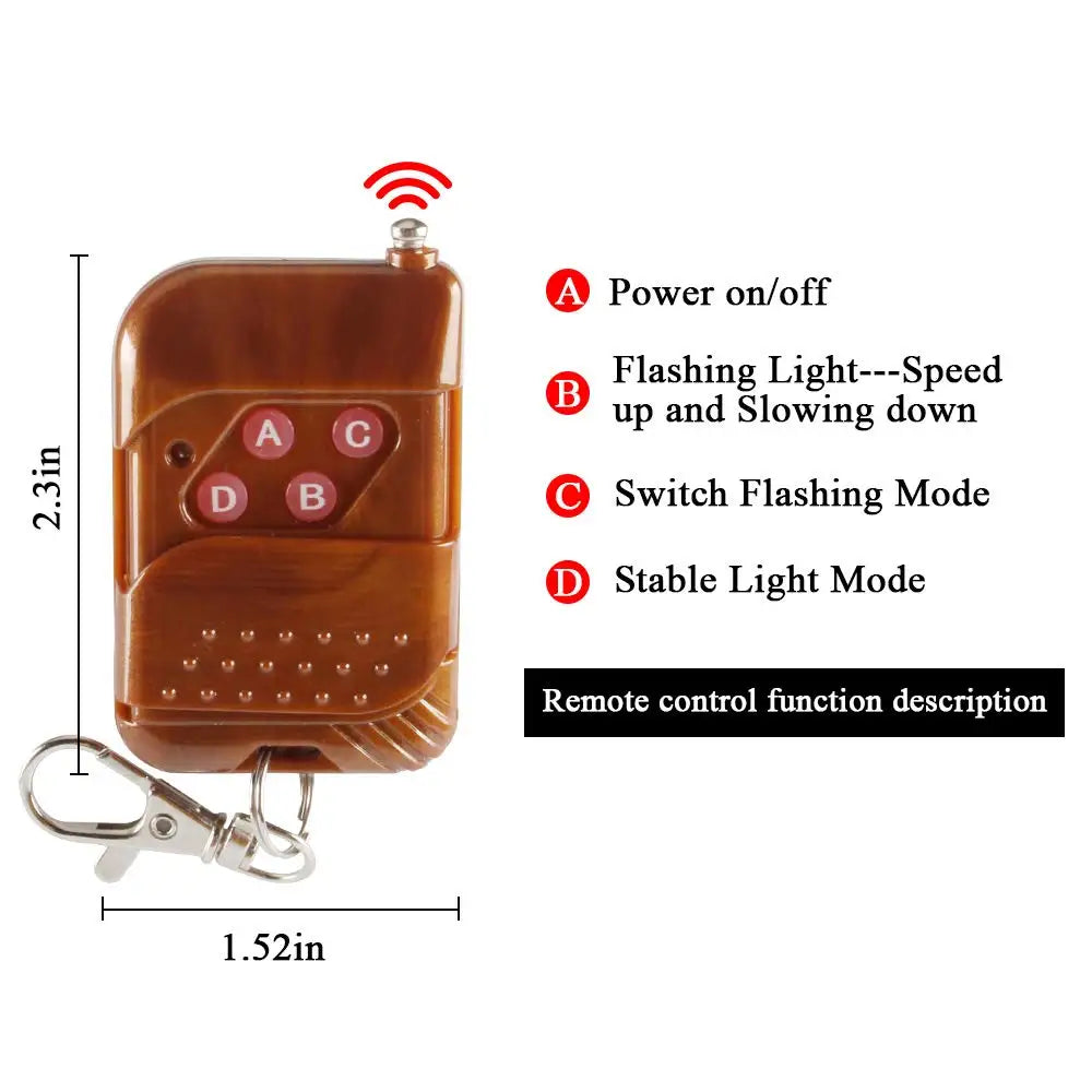 4 in 1 Red & Blue Emergency Strobe Lights - 12V Police Lights with Wireless Remote Control, Flash Grille Light for Cars, Trucks, Vans, and SUVs